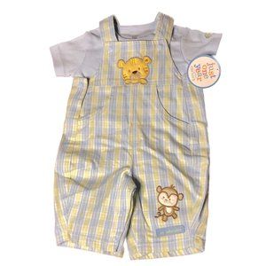 Carter Just One Year Boys Coveralls Shirt Matching 2 Piece Set Size 3M